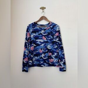 David Cline Floral Camo Print Lightweight Sweatshirt Large